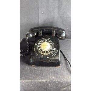 Stromberg Carlson 500D Black Rotary Phone Mid-Century 1966 Desk Model Vintage Ch